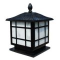 瓦楞井字格方形云石柱头灯